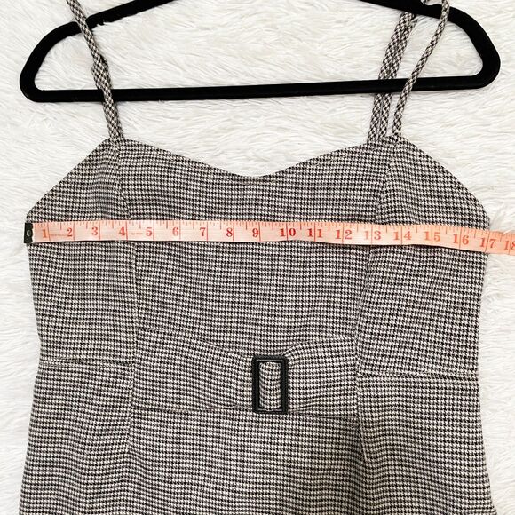 Women Free People My Girl Houndstooth Mini Dress in Medium Gray Size 12 - Picture 5 of 9